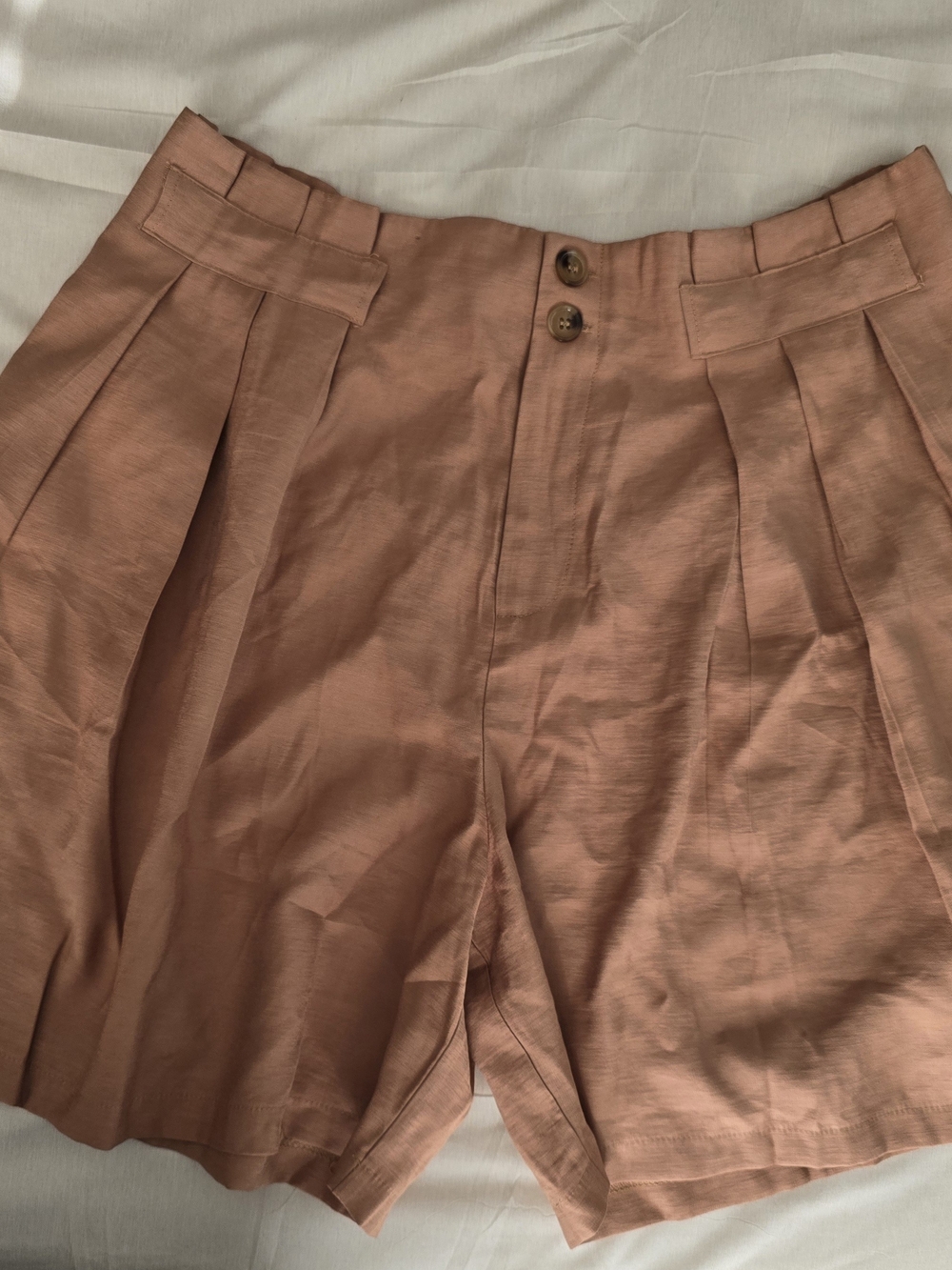 NWT Belle Poque High-Rise Paperbag Shorts Camel Retro Pleated Summer Shorts XXL